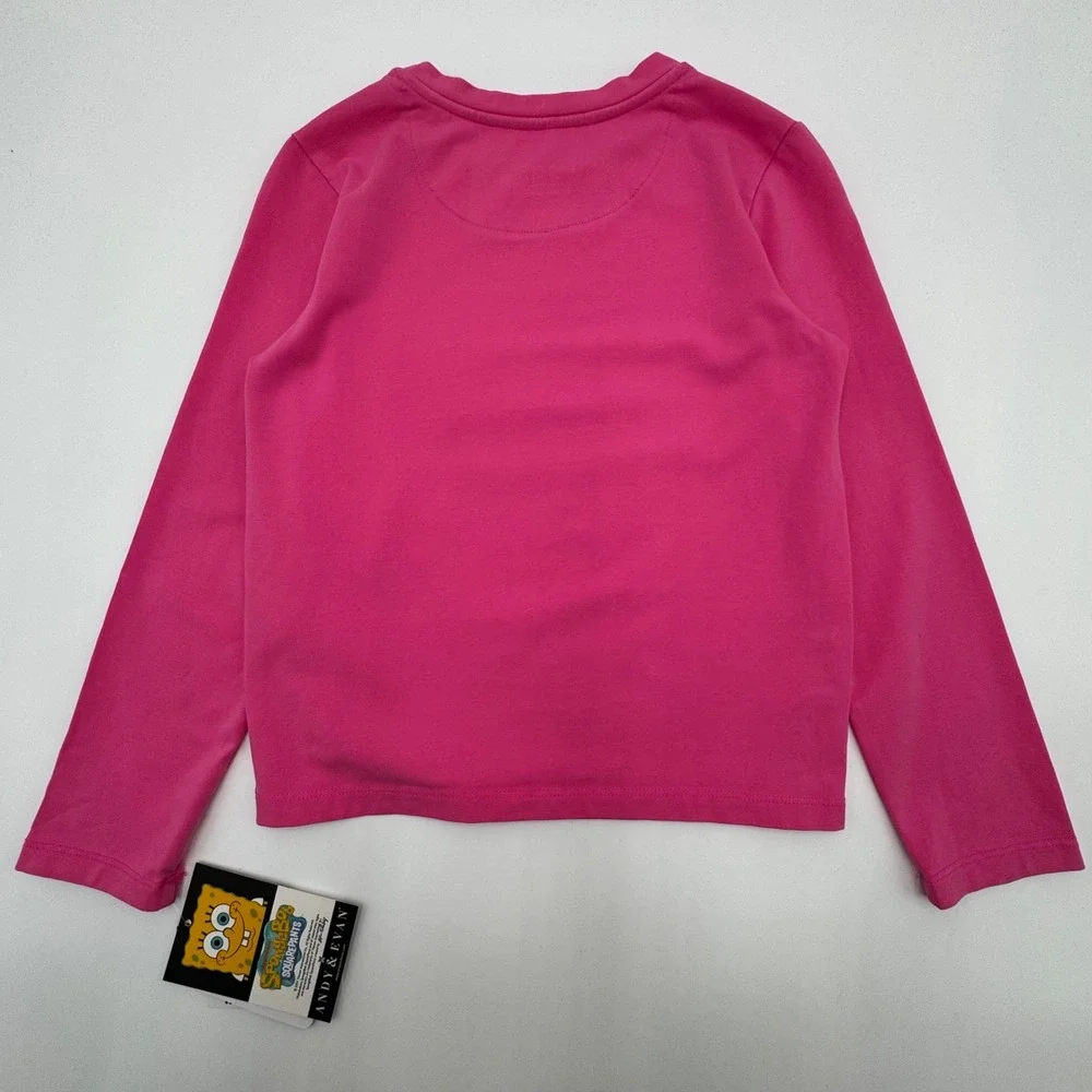 NEW‎ Andy Evan Spongebob Squarepants Shirt Girls 6 Pink Sleigh Ride Tee Holiday